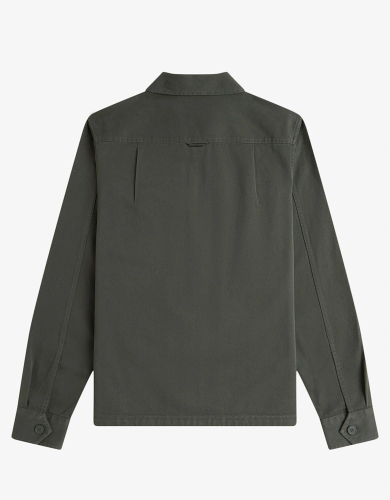 M9833 Twill Zip Through Overshirt - Field Green