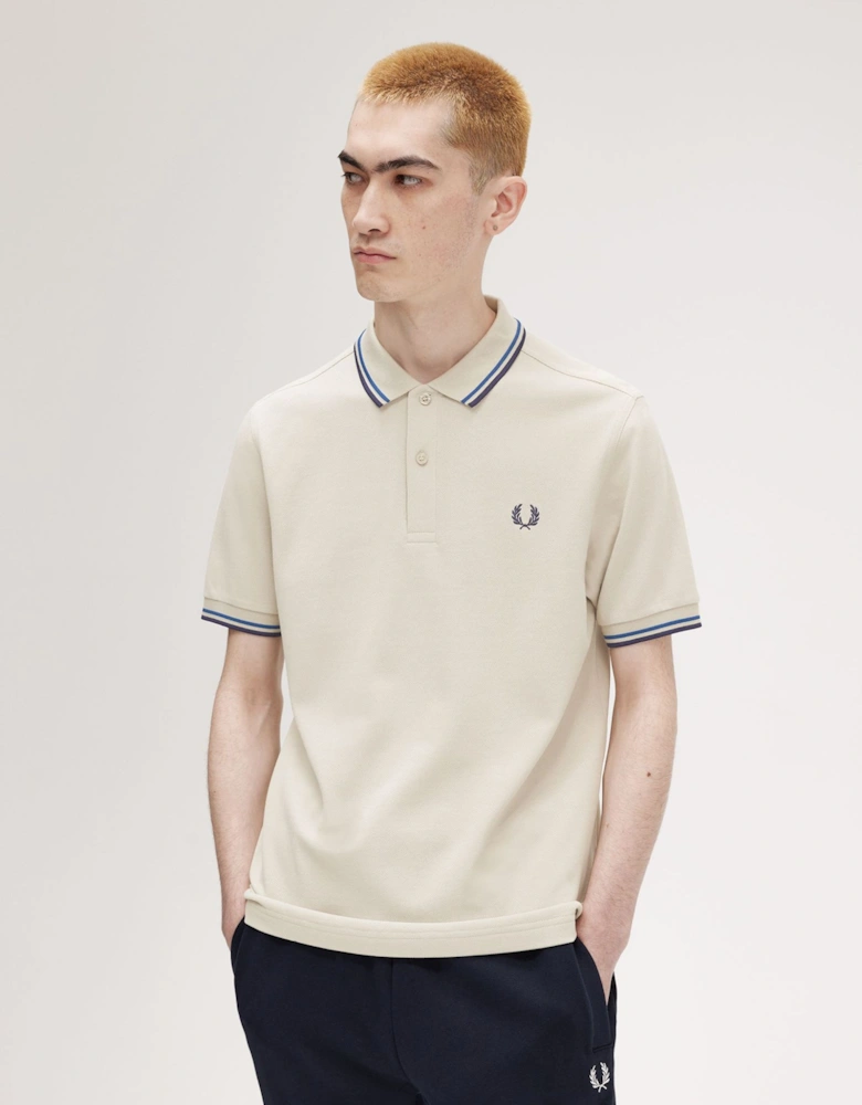 M3600 Polo Shirt Light Oyster / Blue
