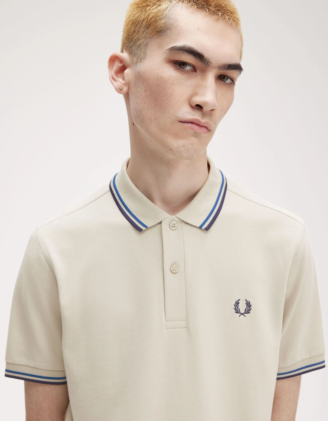 M3600 Polo Shirt Light Oyster / Blue