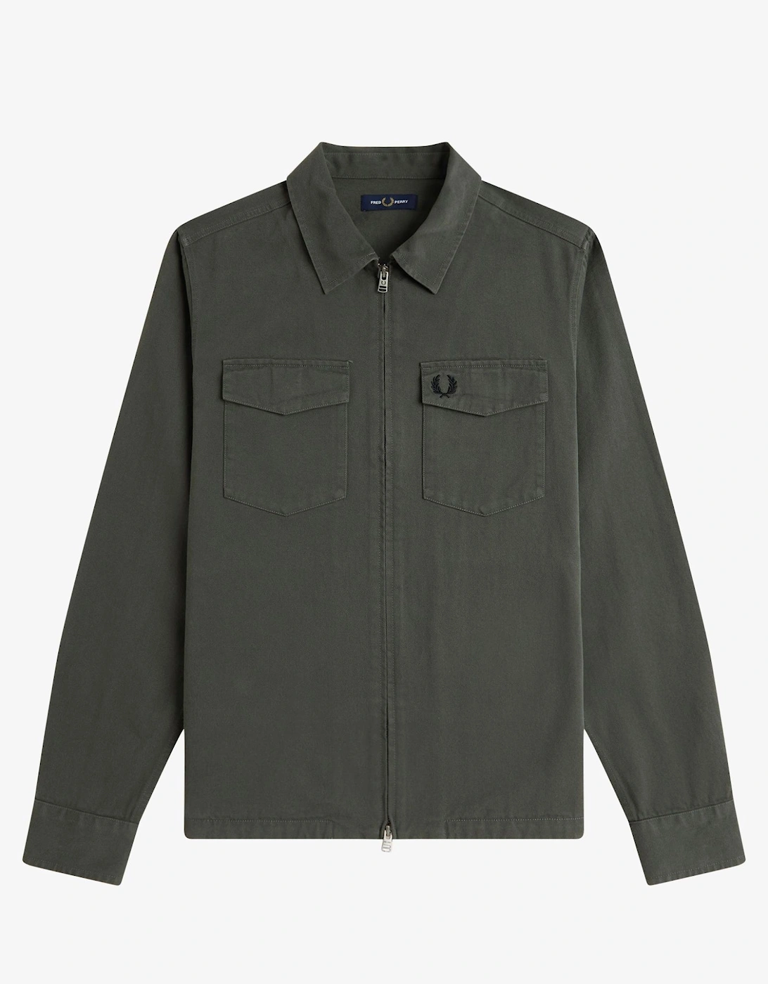M9833 Twill Zip Through Overshirt - Field Green, 9 of 8