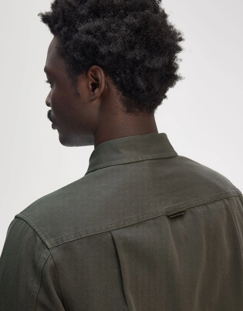M9833 Twill Zip Through Overshirt - Field Green