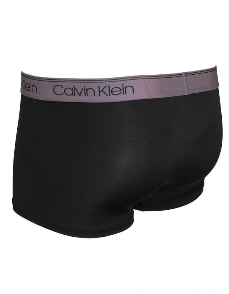 3-Pack Low-Rise Microfiber Stretch Boxer Trunks, Black