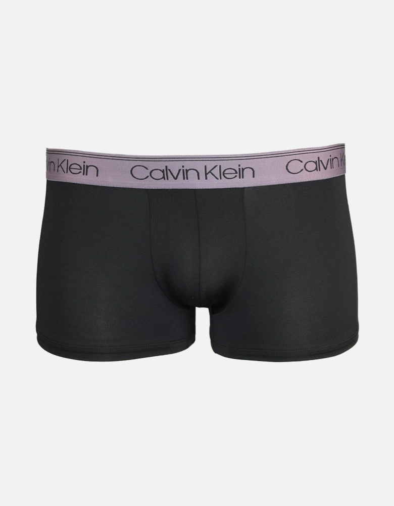 3-Pack Low-Rise Microfiber Stretch Boxer Trunks, Black