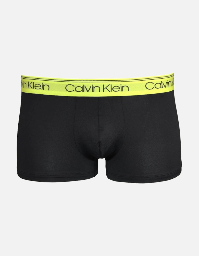 3-Pack Low-Rise Microfiber Stretch Boxer Trunks, Black