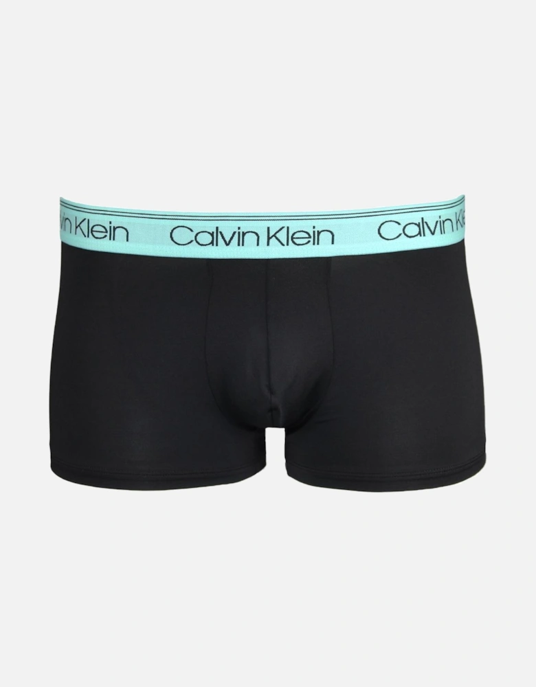 3-Pack Low-Rise Microfiber Stretch Boxer Trunks, Black