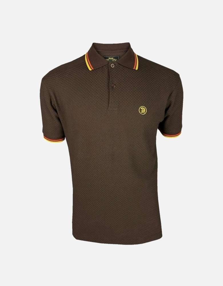 Twin Tipped Textured Polo - Chocolate