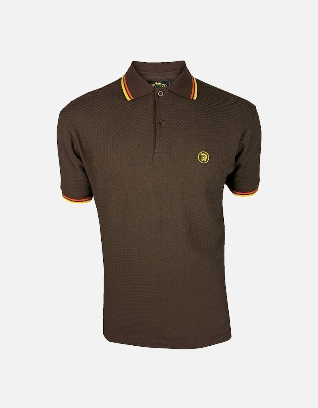 Twin Tipped Textured Polo - Chocolate, 2 of 1