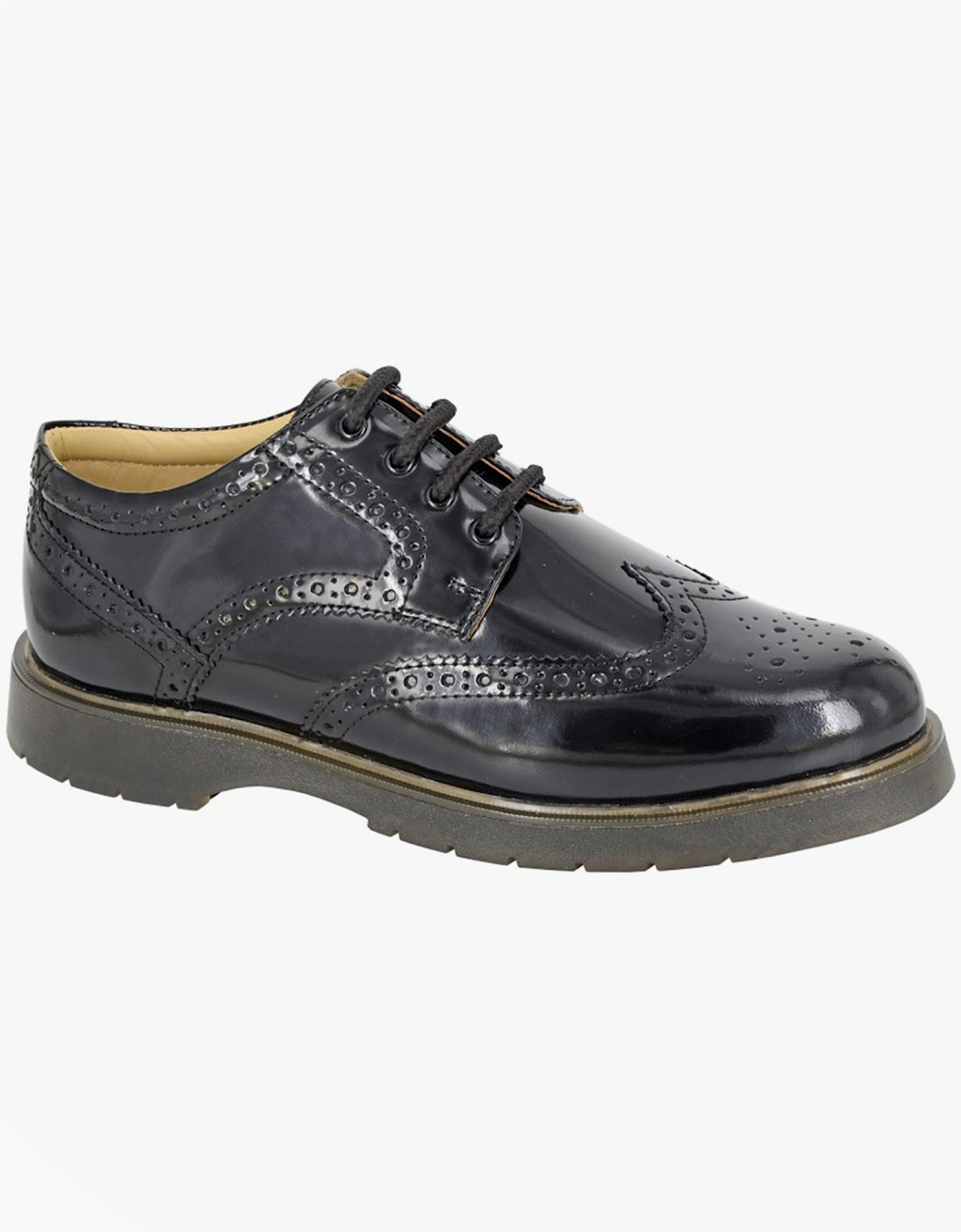 M282A Mens 4 Eye Wing Cap Brogue Shoes Black, 2 of 1