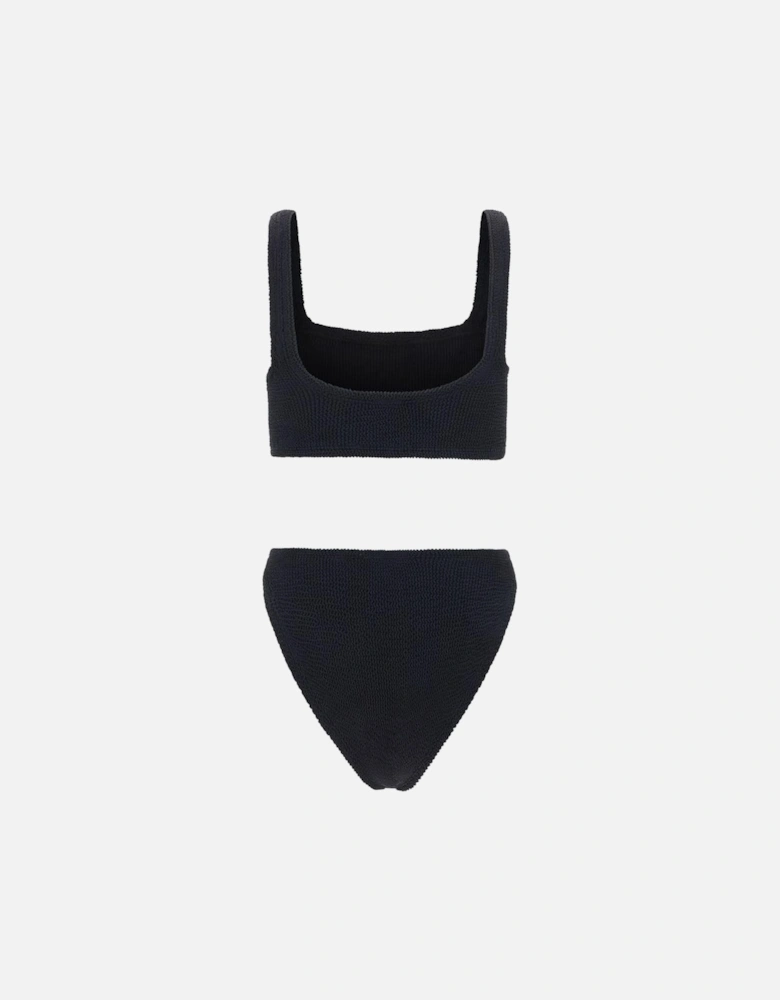 Xandra Crinkle Bandeau Off-Shoulder Swimsuit Women - Black Swimwear