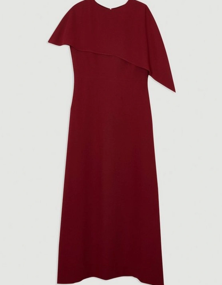 Soft Tailored Cape Detail Tailored Midi Dress