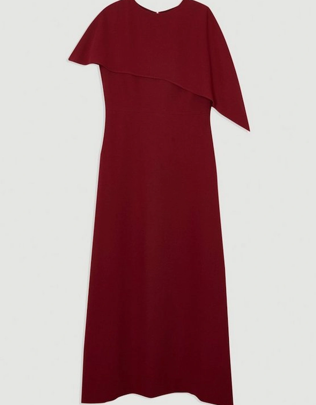 Soft Tailored Cape Detail Tailored Midi Dress