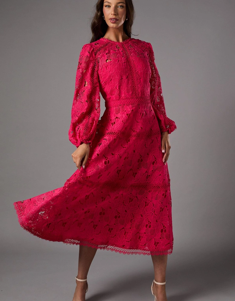 Lace Panelled Long Sleeve Dress