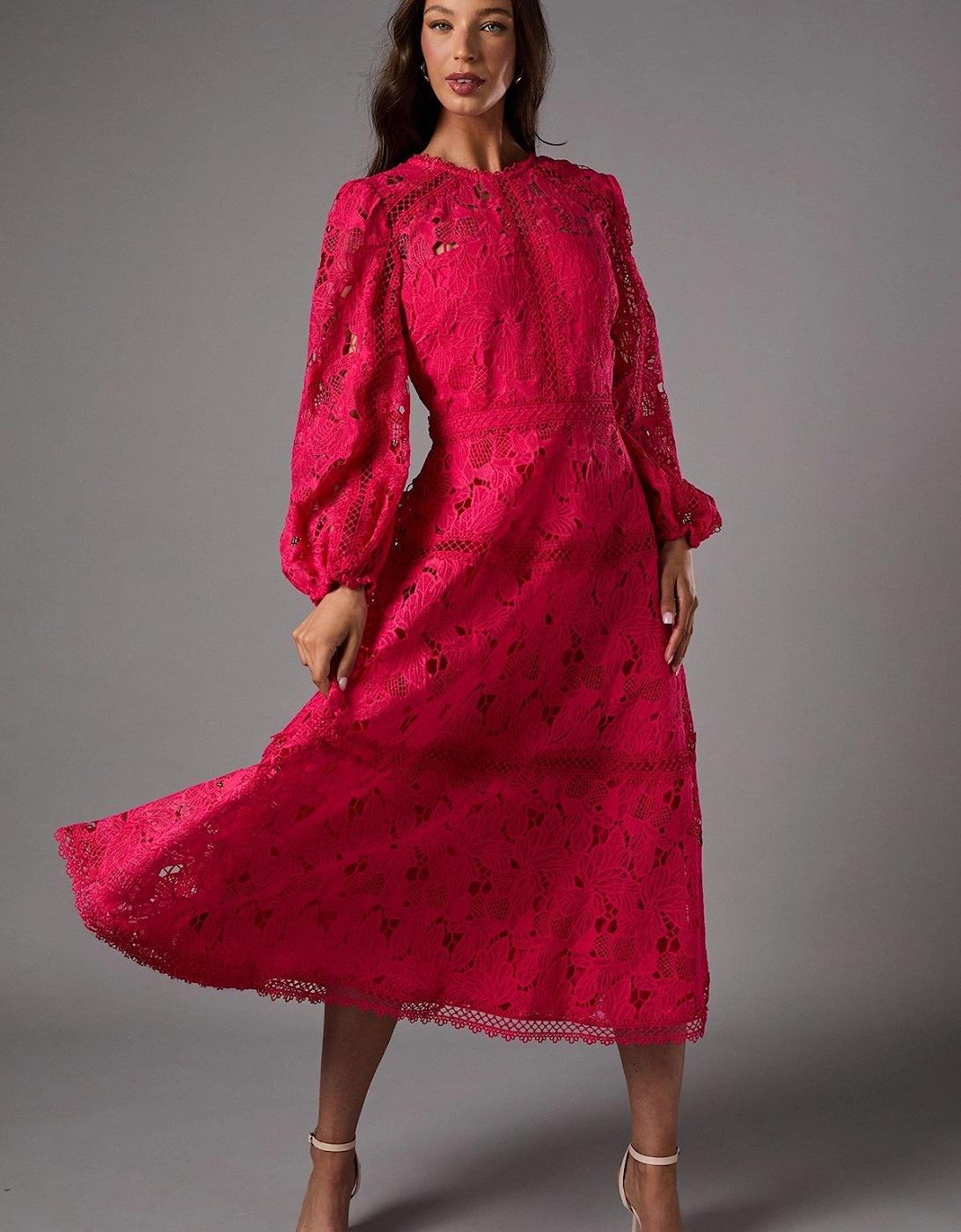 Lace Panelled Long Sleeve Dress, 2 of 1