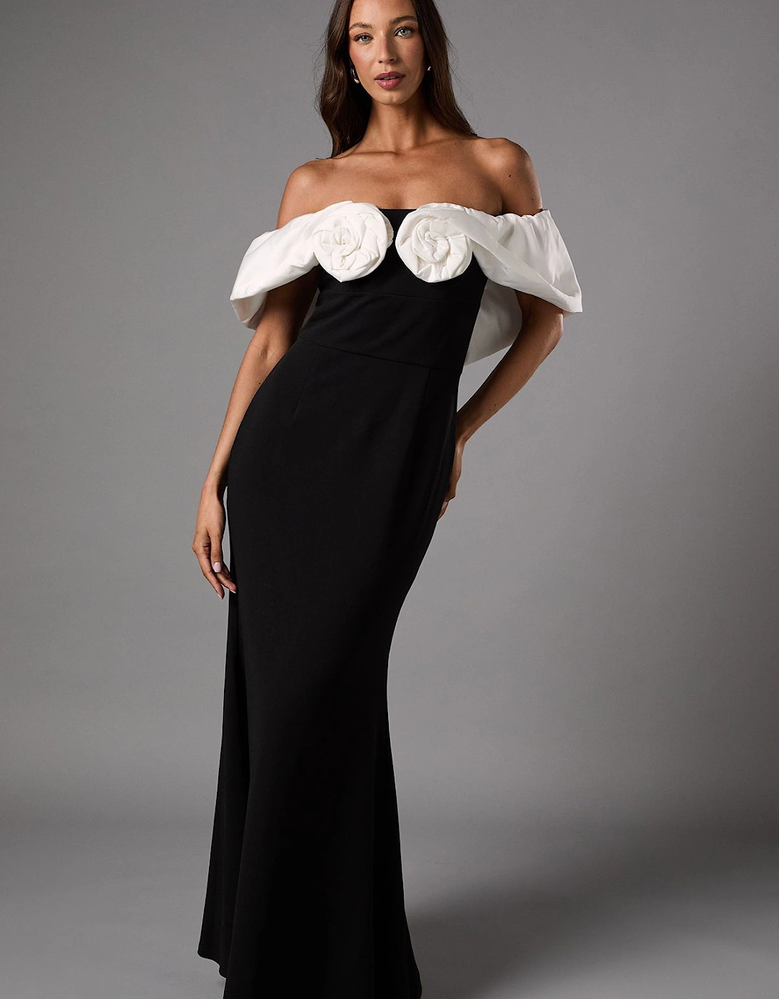 Bardot Rose Detail Maxi Dress, 2 of 1