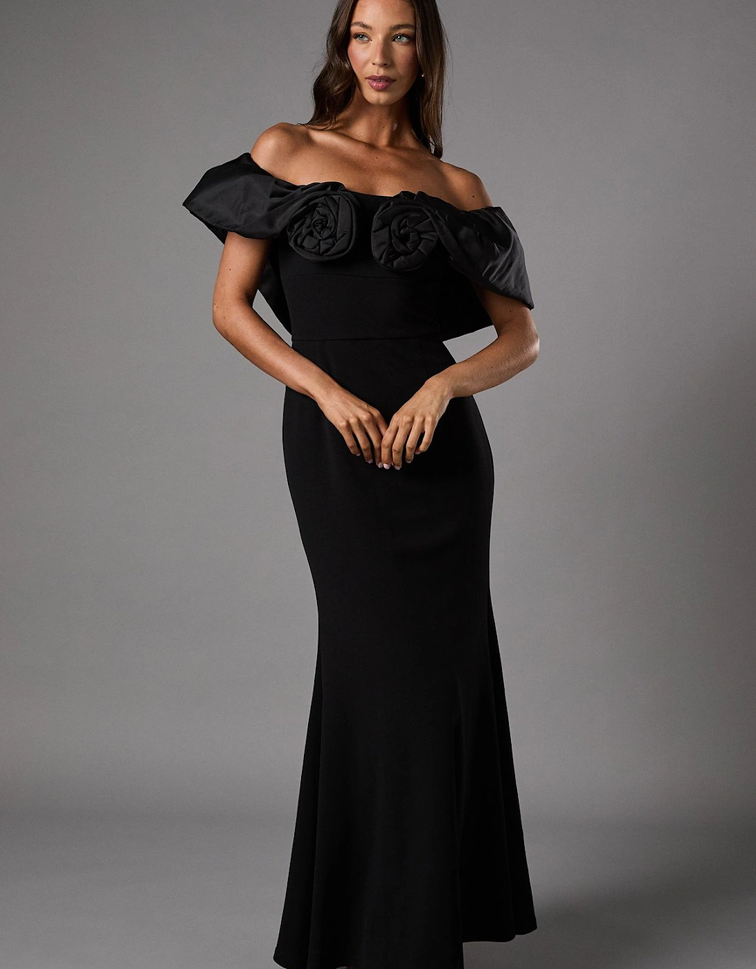 Bardot Rose Detail Maxi Dress, 2 of 1
