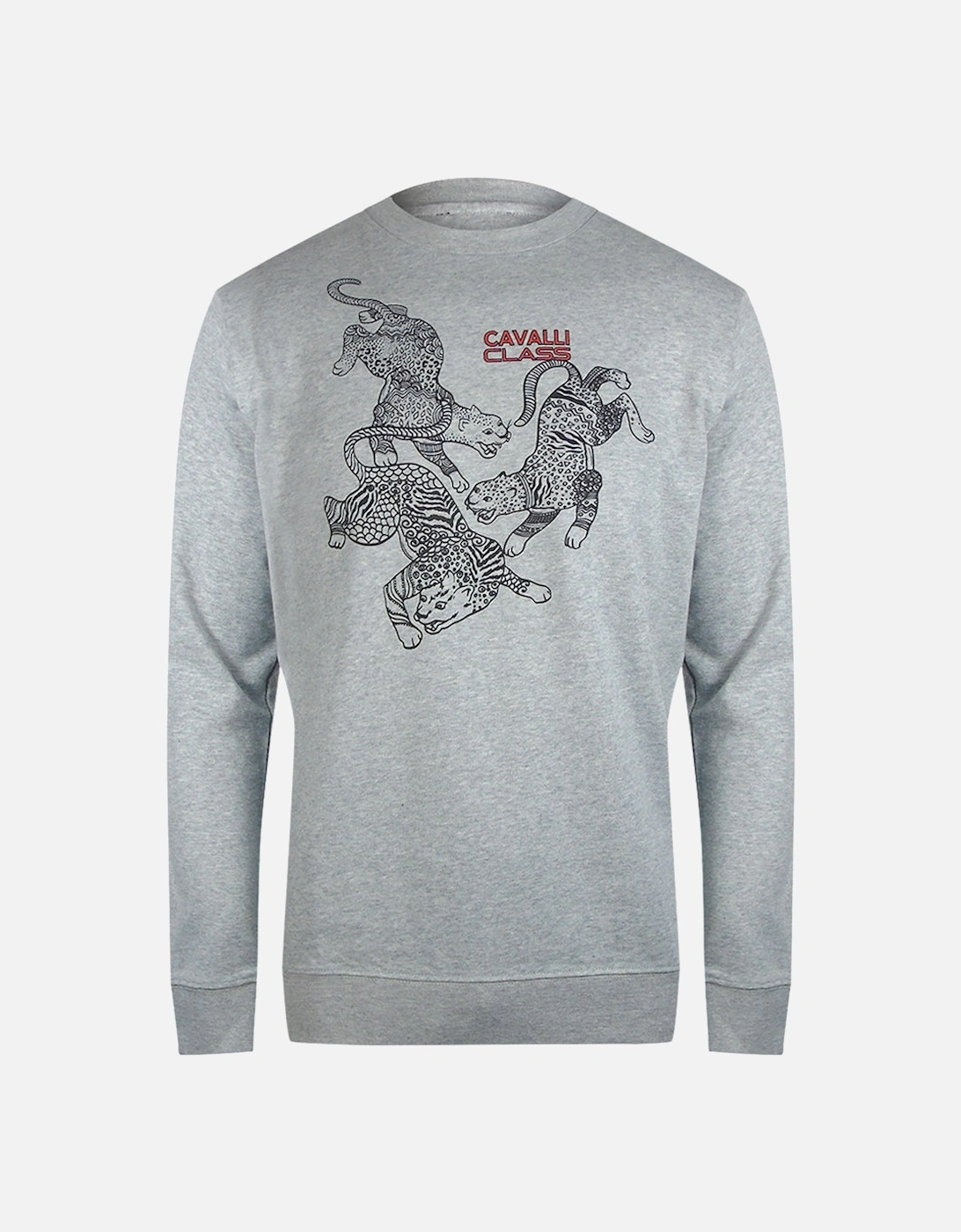 Cavalli Class Paisley Leopards Design Grey Sweatshirt, 3 of 2