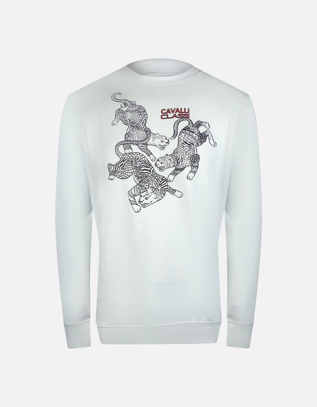 Cavalli Class Paisley Leopard Design Off White Sweatshirt, 3 of 2