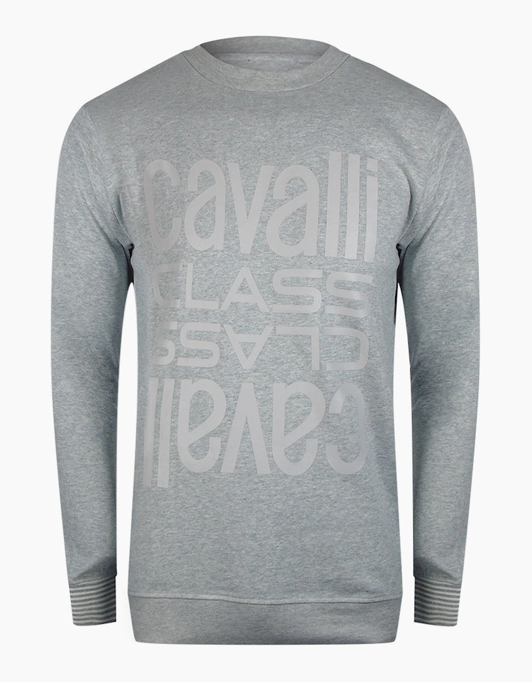 Roberto Cavalli Men's Grey Cavalli Class Multi Logo Sweatshirt - : M