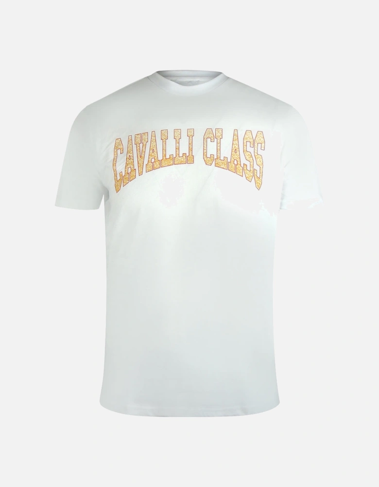 Cavalli Class Varsity Logo Off White T-Shirt