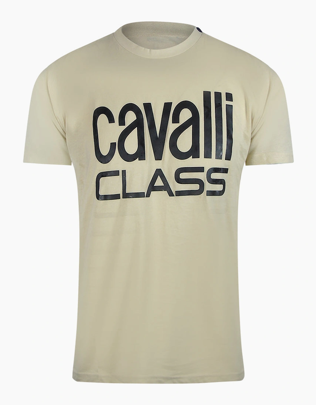 Roberto Cavalli Men's Beige Cavalli Class Bold Logo Sand T-Shirt - Size: 44
