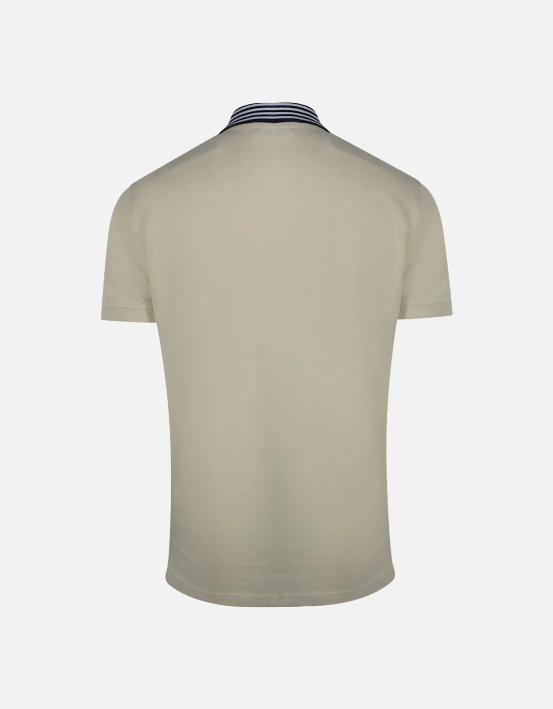 Cavalli Class Striped Collar Beige Polo Shirt
