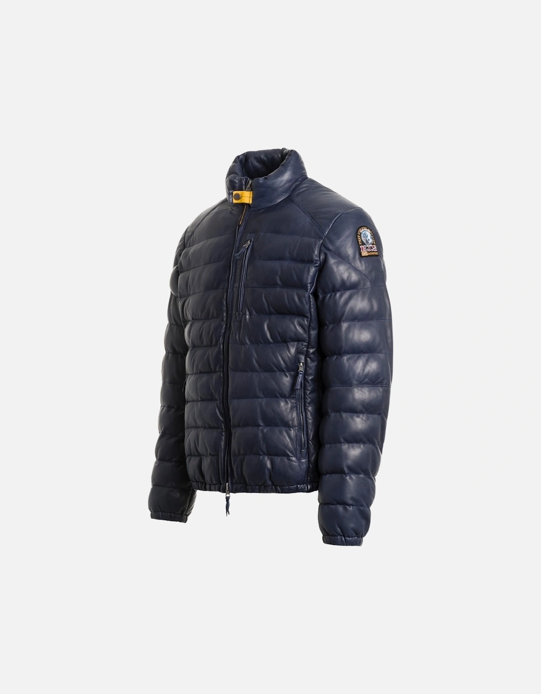 Ernie Peacock Navy Blue Padded Leather Jacket