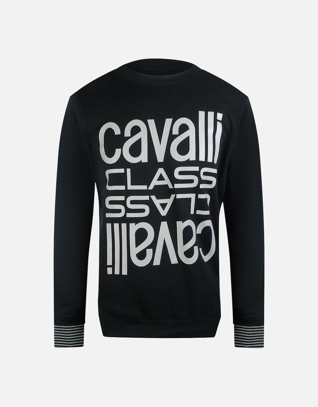 Cavalli Class Multi Logo Black Sweatshirt, 3 of 2