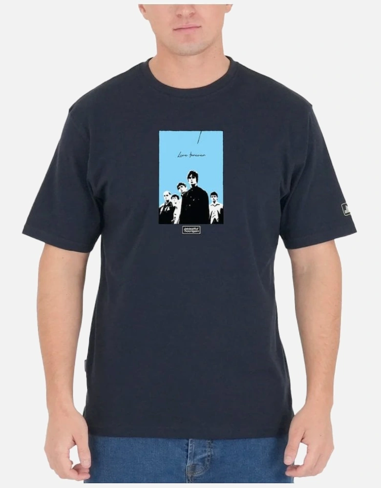Oasis Live Forever T Shirt Navy