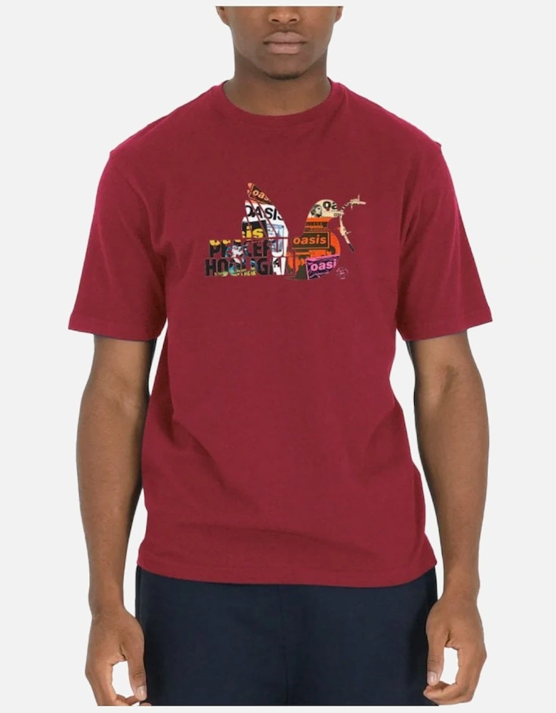 Oasis Poster Dove T Shirt Deep Red
