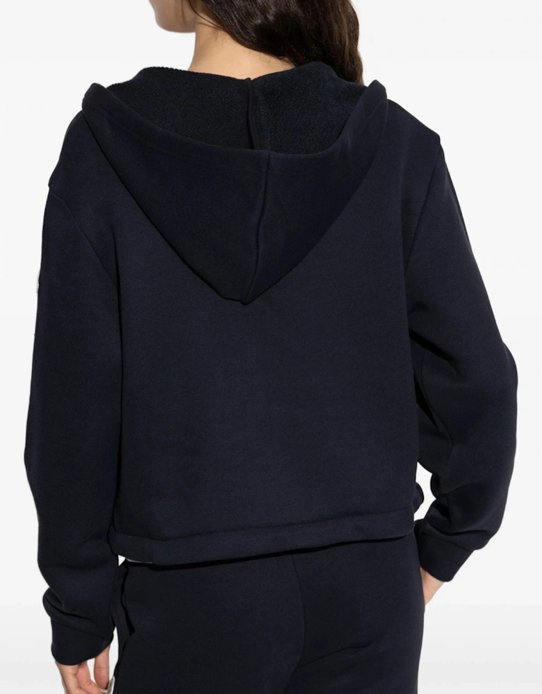 Womens Archive Logo Hooded Top Navy