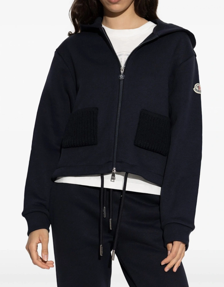 Womens Archive Logo Hooded Top Navy