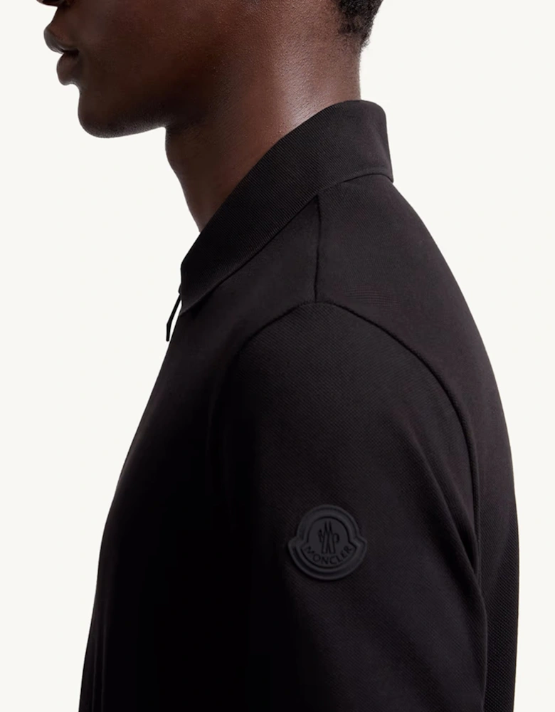 Zip Tonal Polo Black