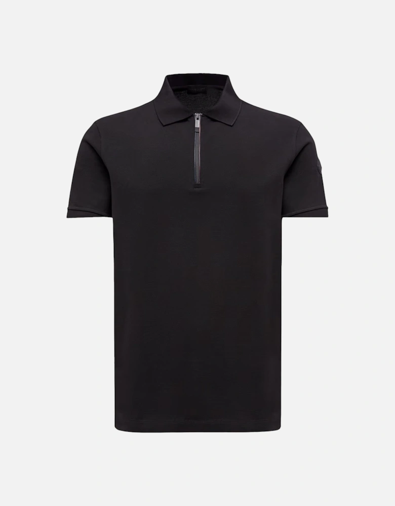 Zip Tonal Polo Black