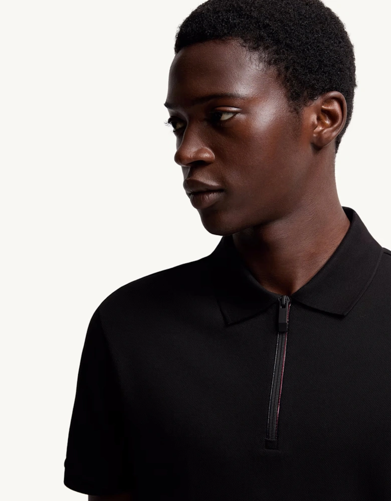 Zip Tonal Polo Black