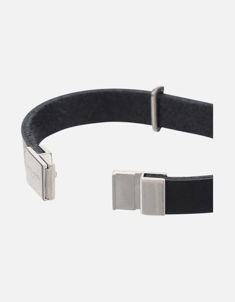 Leather Bracelet YSL Logo Women - Black