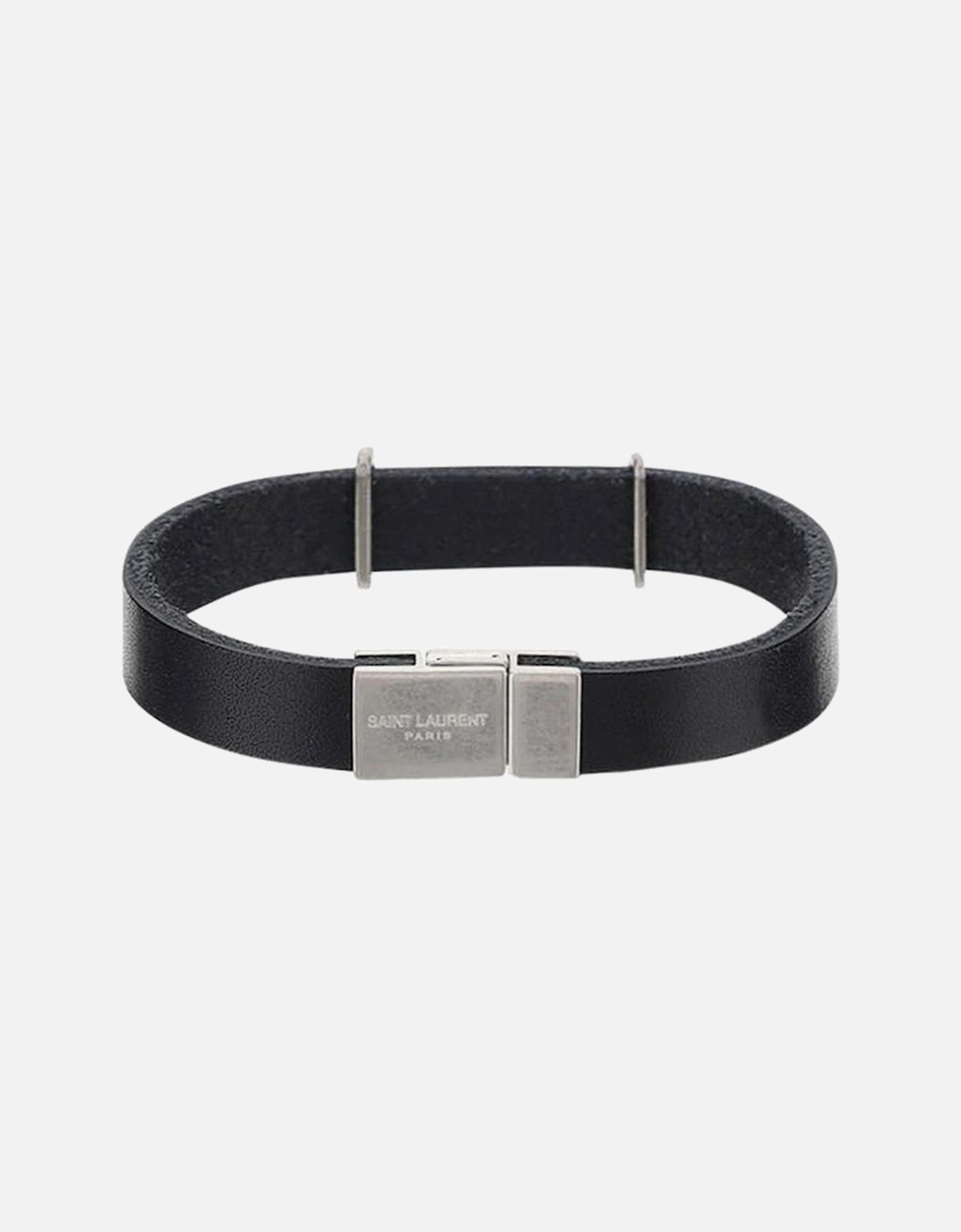 Leather Bracelet YSL Logo Women - Black