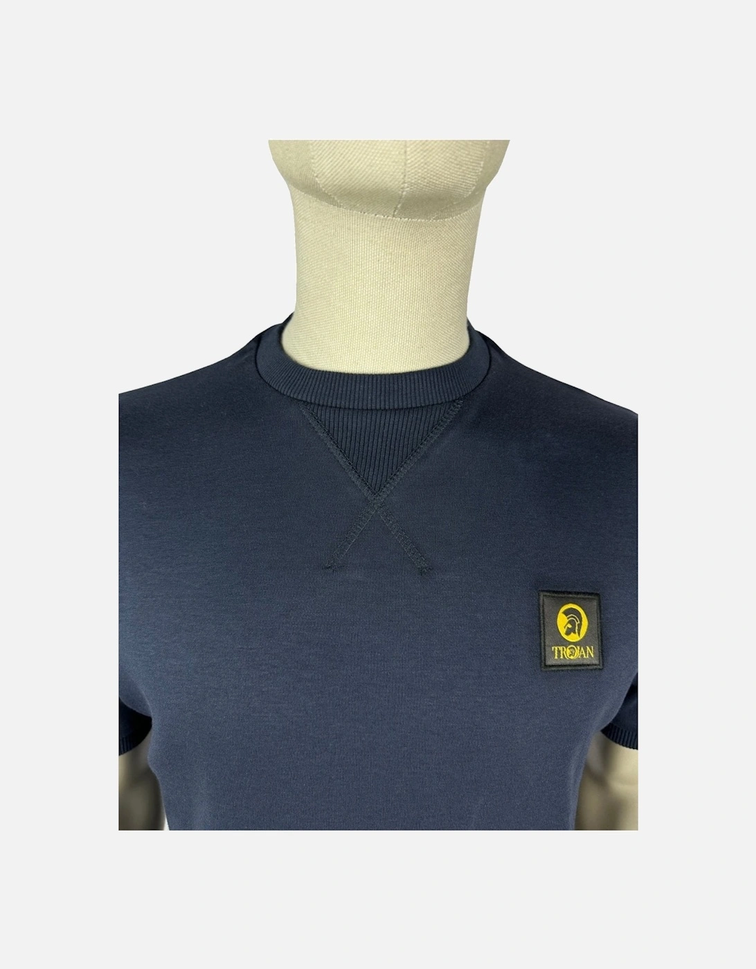 Heavy Interlock Badged Tee - Navy Blue