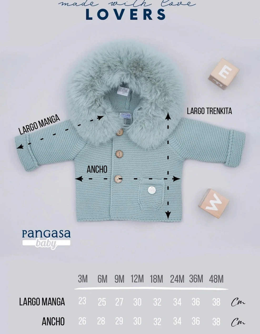 Powder Blue Knit Faux Fur Cardigan