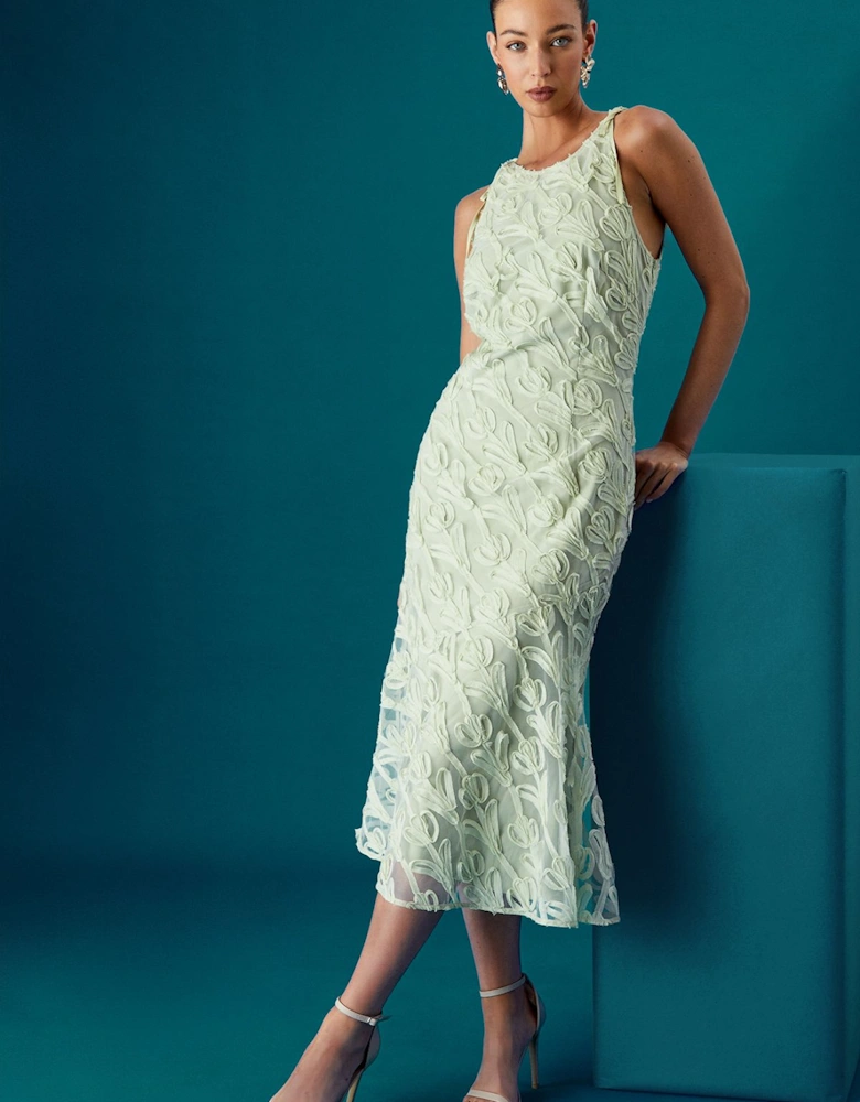 Muse Textured Sleeveless Midi Dress