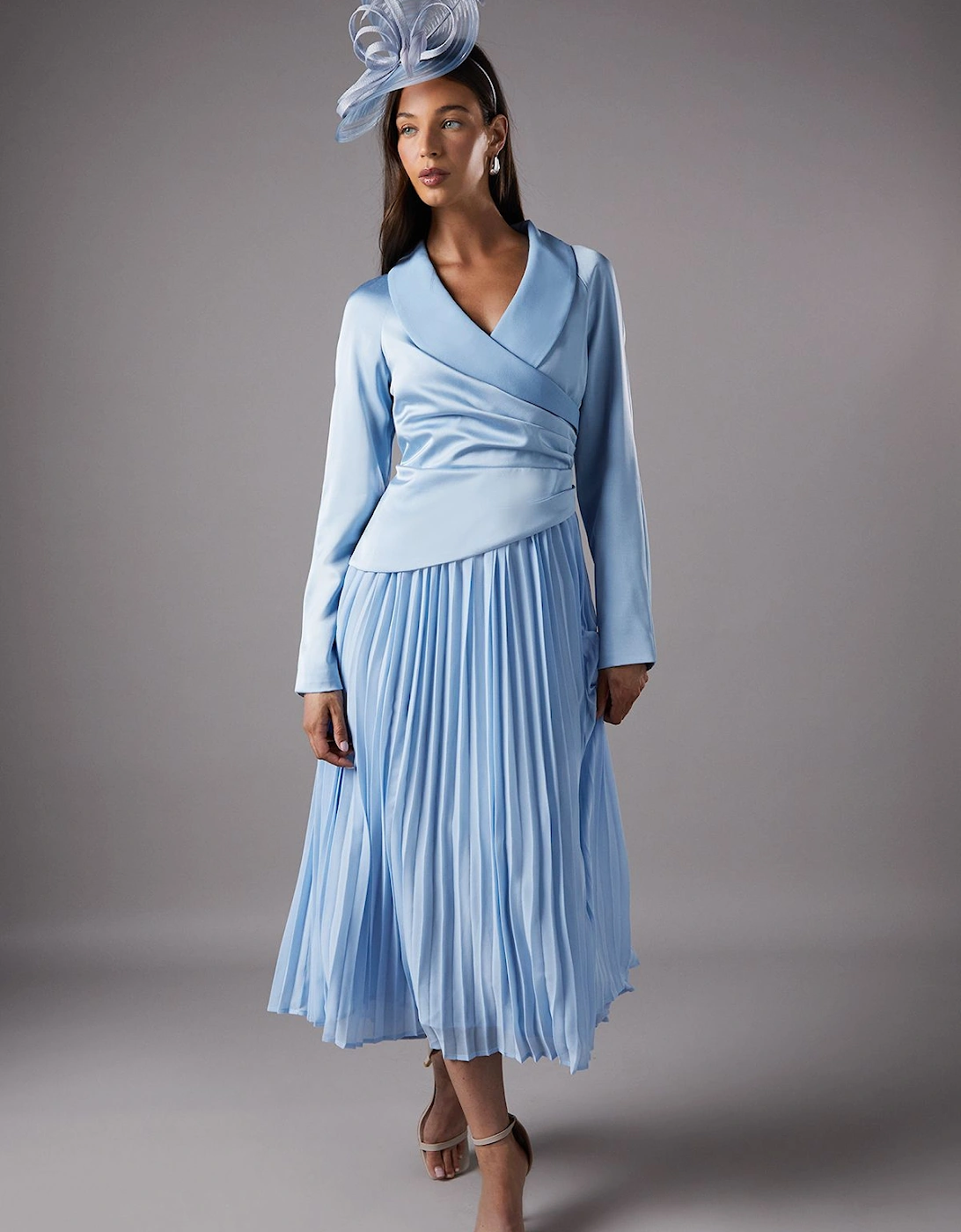 Tailored Pleat Skirt Midi Dress, 2 of 1
