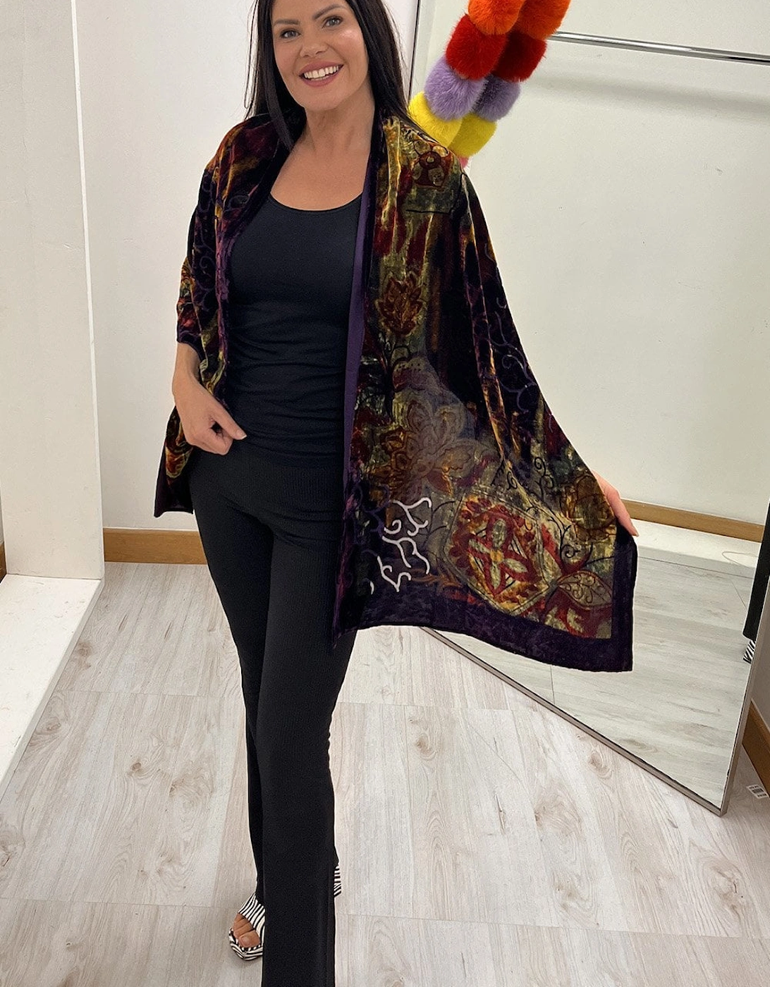 Purple Silk Devore Scarf, 2 of 1
