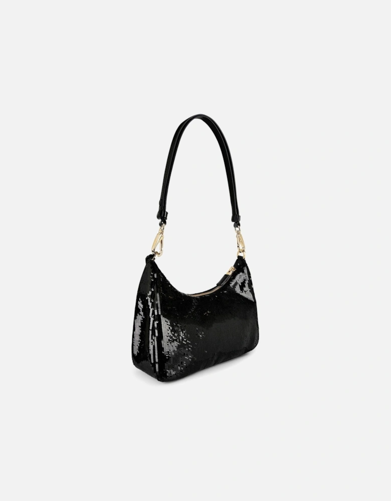 Re-Edition Re-Nylon and Sequin Mini-Bag in Black
