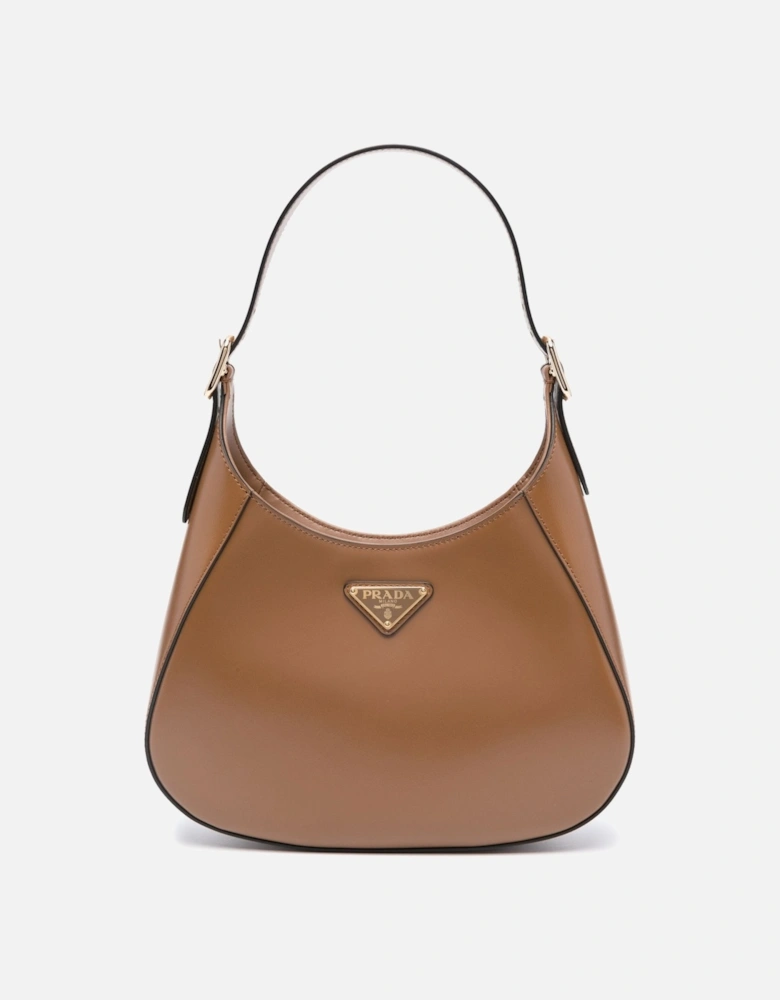 Leather Shoulder Bag in Coffee Brown
