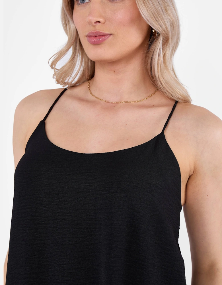 Black Strappy Cross Back Airflow Oversized dress