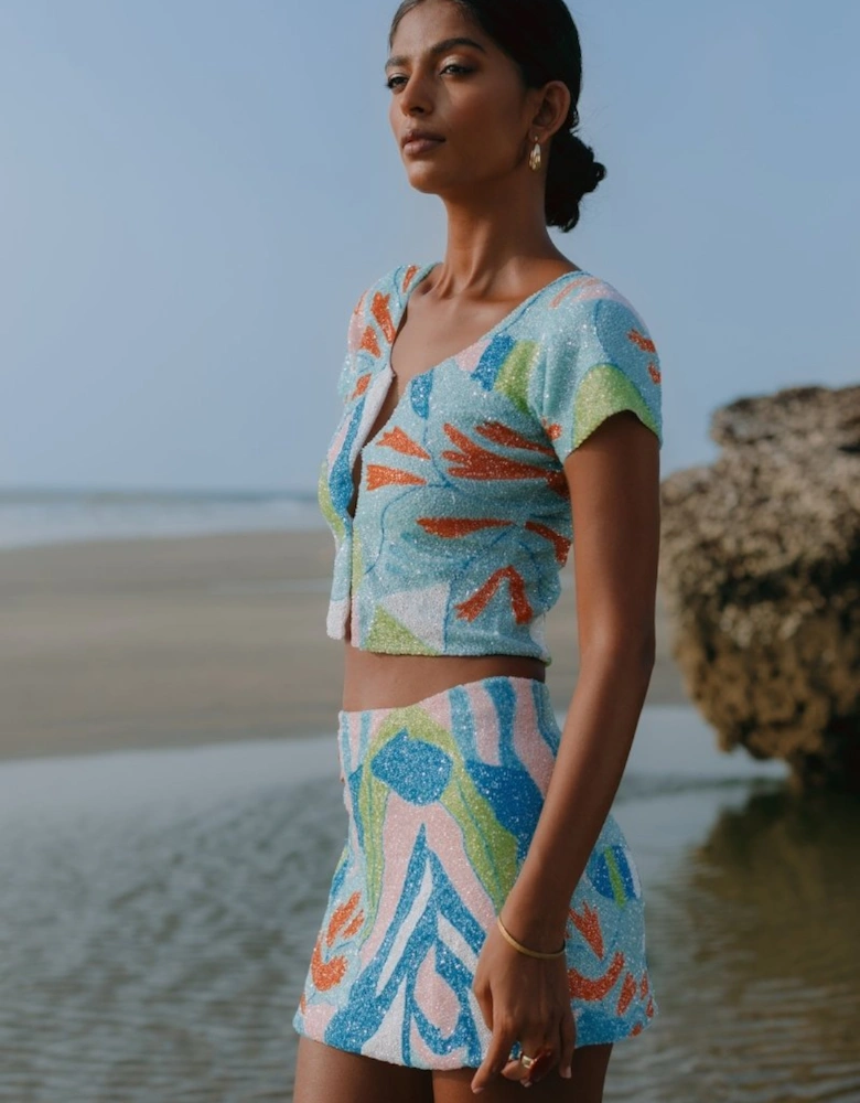 Maya Petal Hand Beaded Skirt x By Poppy