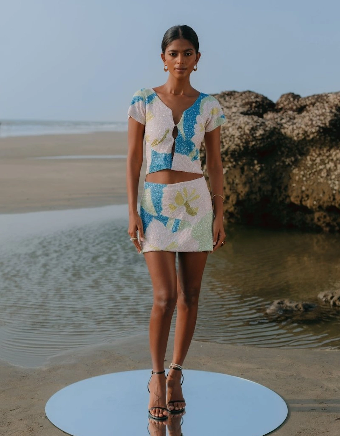 Maya Petal Hand Beaded Skirt x By Poppy