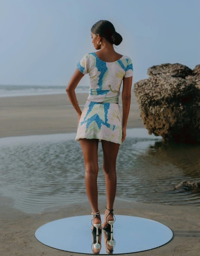 Maya Petal Hand Beaded Skirt x By Poppy