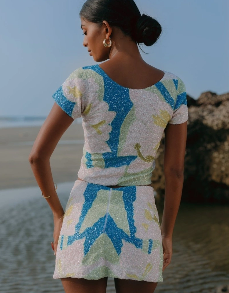 Maya Petal Hand Beaded Skirt x By Poppy