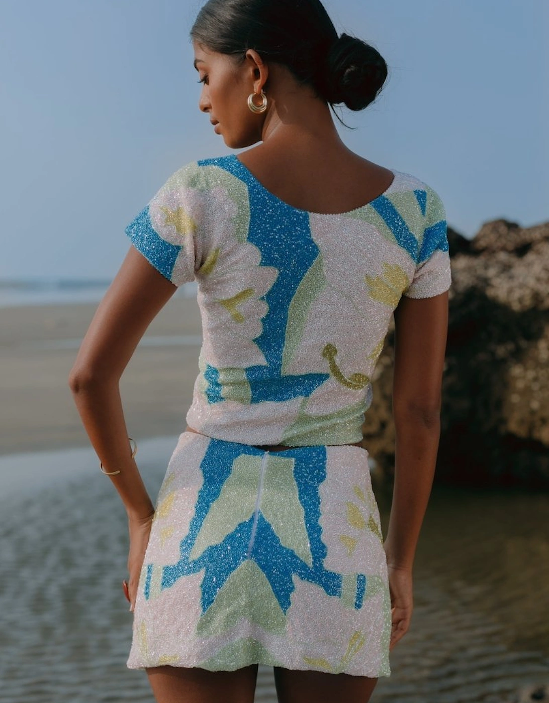 Maya Petal Hand Beaded Skirt x By Poppy