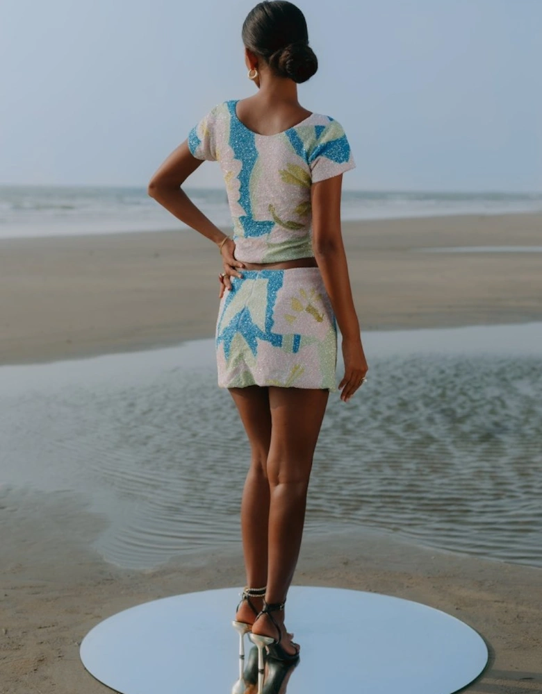 Maya Petal Hand Beaded Skirt x By Poppy